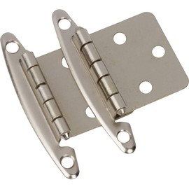 DecoBasics (25 Pairs Pack/50 Pcs) Satin Nickel, Non Self Closing/Free Swinging Variable Overlay Flush Cabinet Hinge