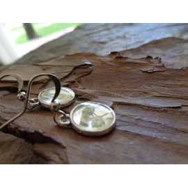 ✿ ECHTE BLÜTEN BLUMEN SCHAFGARBE SCHEIBE ✿ handgefertigte Ohrringe aus eigens getrockneten Blüten mit Resin Harz