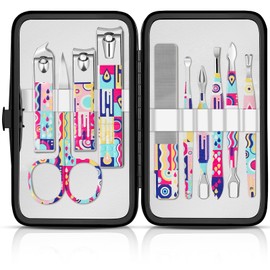 Manicure Set Nail Clippers Kit Professional Manicure Pedicure Care Tools 10pcs Stainless Steel Men Women Personal Care Grooming kit for Home Travel or Gift (Bohemia)
