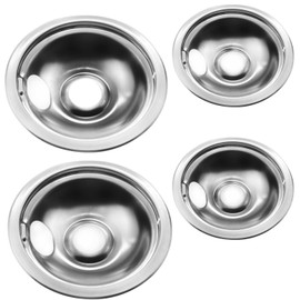 Stainless Drip Pan Set Replacement for Frigidaire Kenmore 316048413 316048414 With 6” and 8"