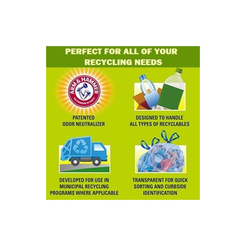 Hefty Recycling Trash Bags, 36 Count (Pack of 2)