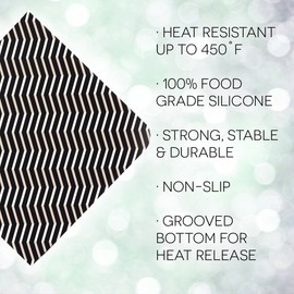 Modgy Silicone Trivets for Hot Dishes, Pots, Pans Decorative for Kitchen Counter-Tops Heat Resistant Pad Utensil Rest Mat Coaster, Giza