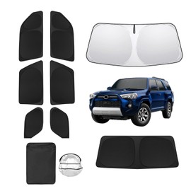 SHINELINERS 8pcs Car Window Shades for Toyota 4Runner 2010-2024 Accessories,Windshield Sun Shade Side Rear Full Sunshade,Sun Visor UV Blocking, Privacy Protection and Blackout for Camping Outdoor