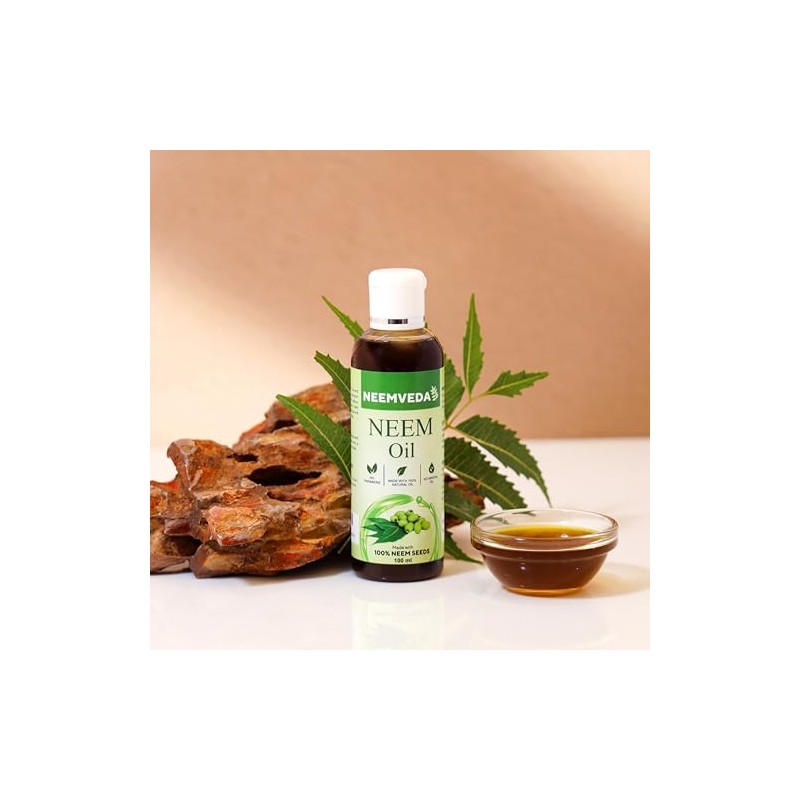 Virgin Neem Oil, 100 ml, Cold Pressed Pure Unrefined Oil
