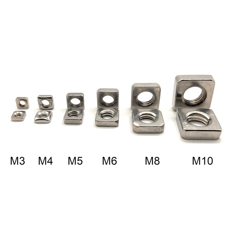 ProRaje Square Nut M6 Stainless Steel Low Shape/Flat Profile Stainless