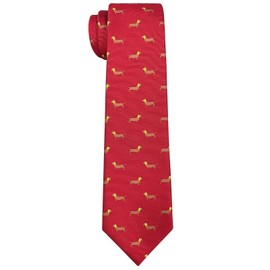 Retreez Funny Dachshund Boy's Tie | Sausage Wiener Dog Ties for Kids | Formal and Casual Tie | Birthday Gift For Boys | 8-10 years Boy's Tie - Red