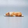 RillyRellow Miniature Corgi Figurine, Dollhouse Miniature Corgi, 1:12 Sleeping Welsh