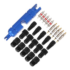 SPYMINNPOO Juego de Herramientas de Núcleo de Válvula, 26 Piezas Juego de Núcleo de Válvula de Bicicleta Adaptador de Núcleo de Válvula Estadounidense Y Francés Cubierta de Válvula Bomba de Bicicleta