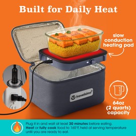 TRAVELISIMO Portable Oven, Electric Lunch Box - 12V/24V/110V Food Warmer Lunch Box 3-in-1 Portable Microwave - Personal Car Warmer, Food Warmer For Car & Travel Microwave, Office & Home Use