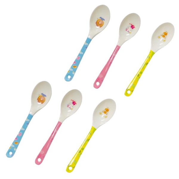 6pc Melamine Plastic Spoons, Reusable Utensils Silverware Set, BPA Free