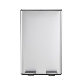 Casa Andrea Milano 15-Gallon Hands-Free Dual Compartment Recycling Kitchen Step Trash Can with Soft-Close Lid, Plastic Inner Buckets