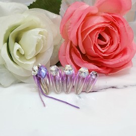 Peacock handmade nail tips❣ - Short Almond / 공작 수제네일팁❣ - 숏아몬드