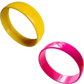 KIFEDSLJ Neon Bracelet 80s 90s Colorful Chunky Plastic Bangle Bracelets Wrist Band Party Accessories-2pcs