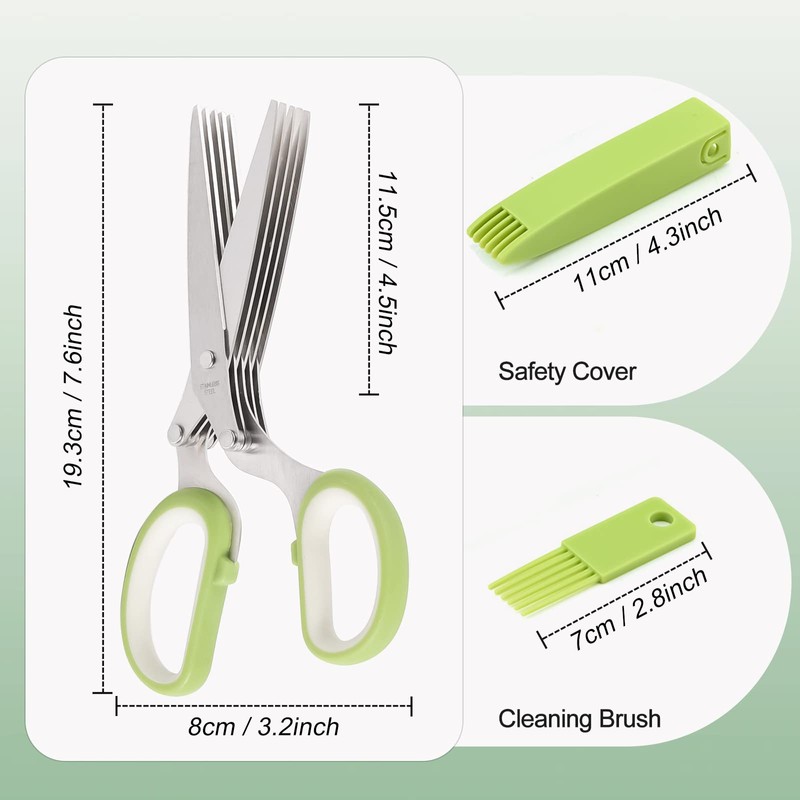 Herb scissors, Multipurpose Cutting Shears with 5 Blade Kitchen Salad