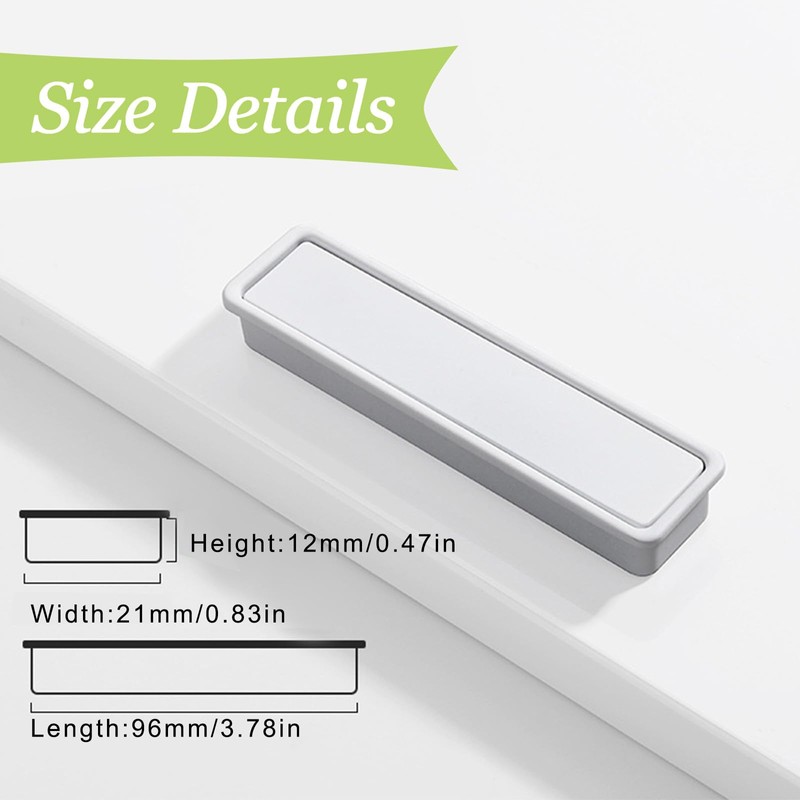 UFURMATE Flush Mount Door Pull, 2Pcs Zinc Alloy Pocket Door