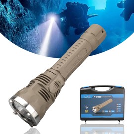 TrustFire DF002 Diving Light, 3200 Lumen Scuba Diving Flashlight IPX8 100 Meter Waterproof Underwater Flashlight Stepless Dimming Dive Lights