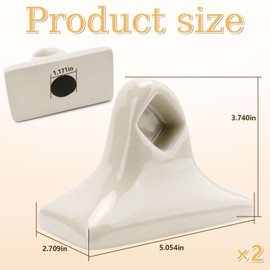 Beige Ceramic Almond Bone Towel Bar Rod Rack Post Holder Brackets Porcelain Tile Set Vintage Glazed Bathroom Accessory Mid Century Modern Retro Towel Holder Porcelain 2 Pcs