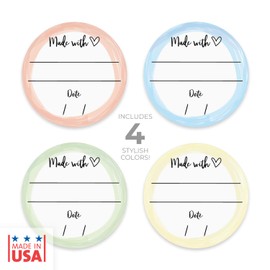 Adorable Watercolor Canning Stickers / 500 Circle Labels / 2" Made with Love Assortment