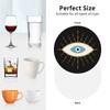 Black Evil Eye 4 Pcs Coasters for Drinks,Round Leather Coasters