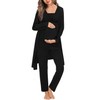 SWOMOG Women Maternity Nursing Pajamas Sets 3 Piece Breastfeeding Robe
