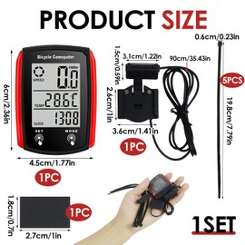SMCEHEYA Bike Computer Touch Screen Cycling Computer 19 Functions IP54 Outdoor Cycling Wired Bike Speedometer Universal Waterproof LCD Backlight Display Outdoor Cycling Exercise Accessories