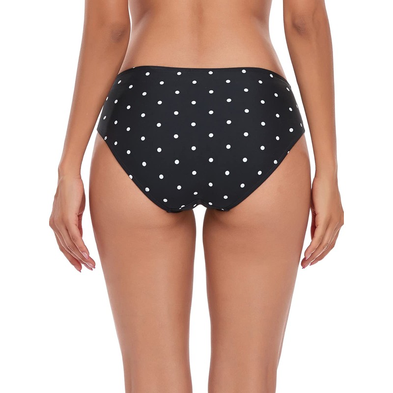 Ocean Blues Parte inferior de bikini con tiras de lunares