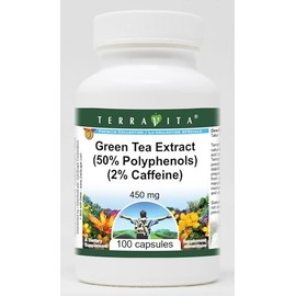 Green Tea Extract (50% Polyphenols) (2% Caffeine) - 450 mg (100 Capsules, ZIN: 514482)