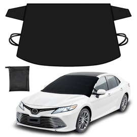 Car Windshield Cover for Ice and Snow | Heavy Duty 600D Oxford Fabric | Windshield Protector for Cars, SUVs, Trucks | Secure Fit Waterproof Frost Cover | Winter Car Accessories