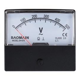 Baomain Voltímetro DH-670 AC 0-500V Rectangular Clase 2.5 Panel Analógico Voltímetro