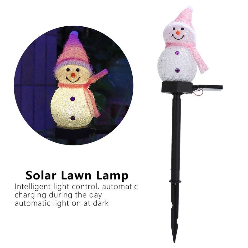 Snowman LED Lamp Landscape Garden Solar Lawn Christmas Cartoon Decorative