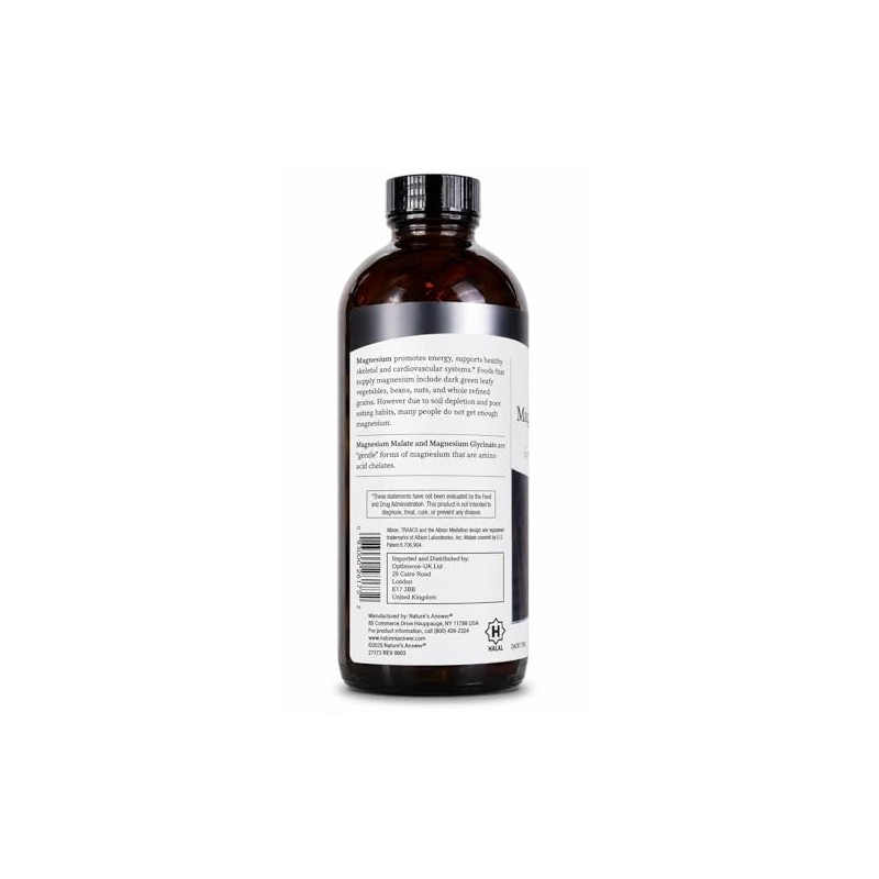 Natural's Answer Liquid Magnesium Malate & Glycinate, Non-GMO, Alcohol-Free, 480
