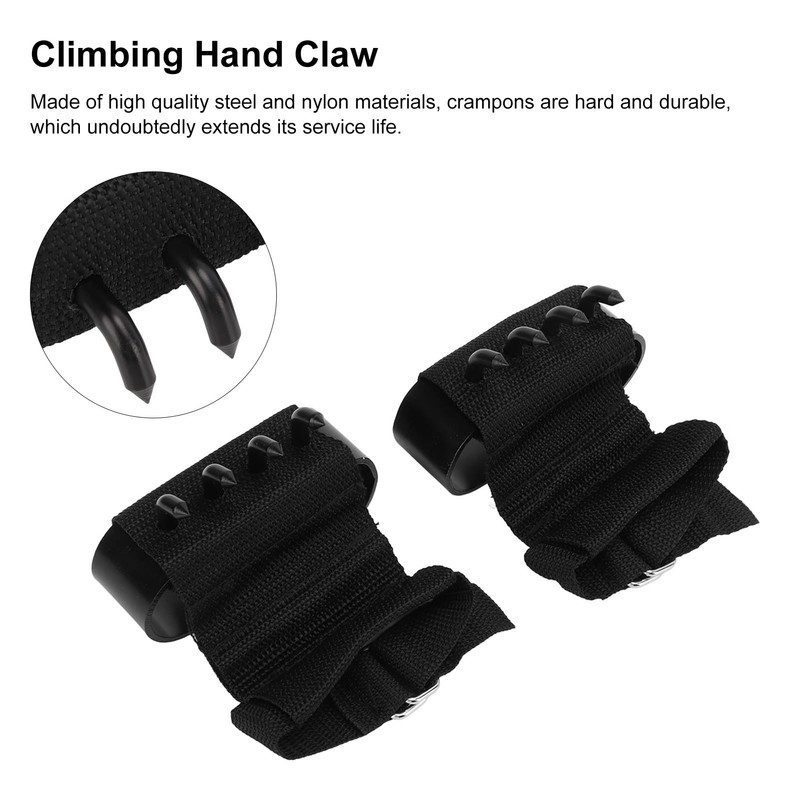 1 Pair/set 4 Tooth Spikes Crampon Hooks Wristband Durable Outdoor