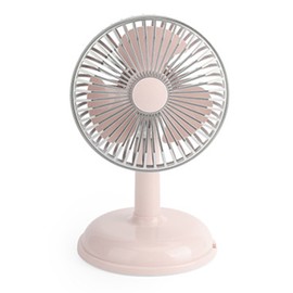 Small Electric Fan Simple Portable Vintage Pure Color USB Charging Little Fan for Summer Light Pink