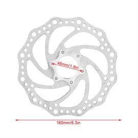 Disc Rotor Bicycle Brake Rotor 6.3 inches (160 mm) Abrasion Resistant Durable Rust Heat Dissipation Cycling MTB Mountain Bike Disc Brake Rotor Stainless Steel