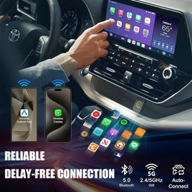 YiYunTE Wireless Carplay Adapter, USB Car Play Adapter, 2-in-1 Android Auto Wireless Adapter, Wired to Wireless Converts Car Play Dongle, Plug and Play Bluetooth Car Audio Video Input Carplay Adapters