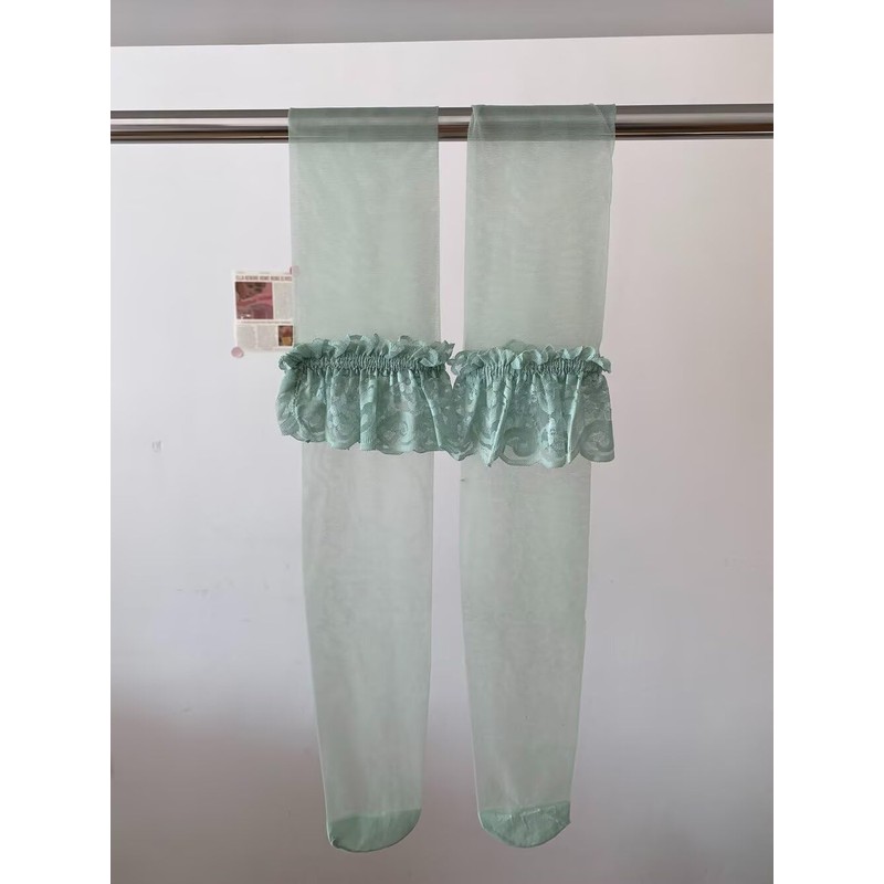 Eukkis 1D Ultra Thin Over Knee Socks with Lace for