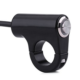 Keenso Motorcycle Handlebar Switch, 7/8 Inch 22 mm Waterproof Aluminium Alloy, Push Button, On/Off Car, Black