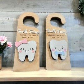 Tooth fairy pocket door hanger Customize - Color: $15.00, Specification: Girl