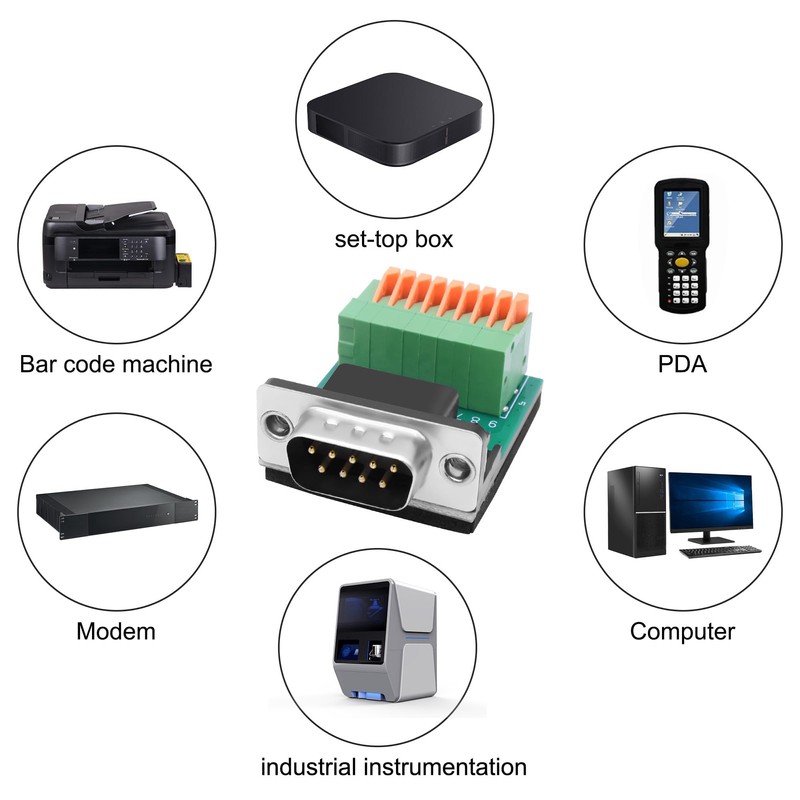 XMSJSIY DB9 Solderless Adapter RS232 D-SUB Serial to 9-pin Port