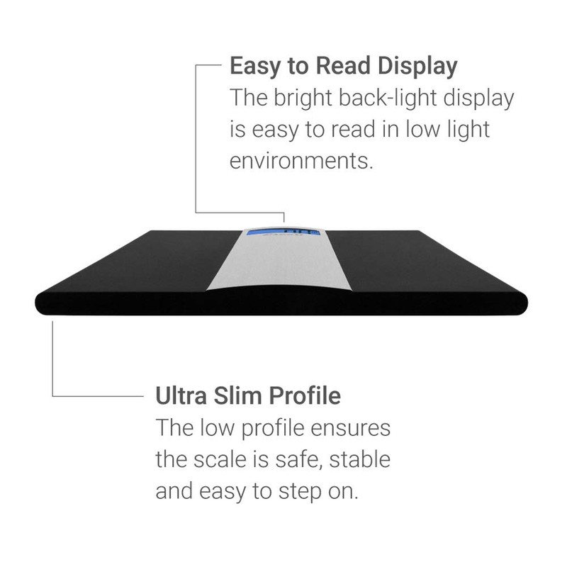 Escali Ultra Slim Digital Bathroom Scale for Body Weight, Bath