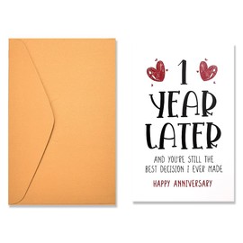 商品图片 1st Anniversary Card for Wife Husband 1 Year Anniversary Presents for Boyfriend Girlfriend 1st Wedding Anniversary Card for Couple 1 Year Anniversary Paper Gifts for Him Her One Year Anniversary Card