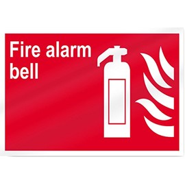 Fire Alarm Bell Fire Sign - 14" wide x 10" tall