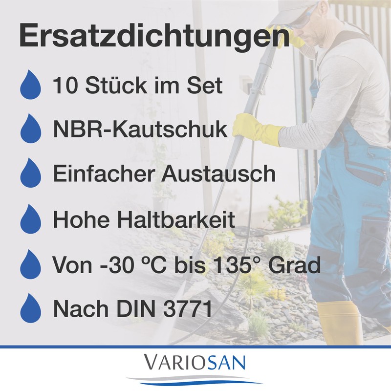 VARIOSAN O-Ring for Pressure Washer Pressure Hose 18830, 1/2 Inch,