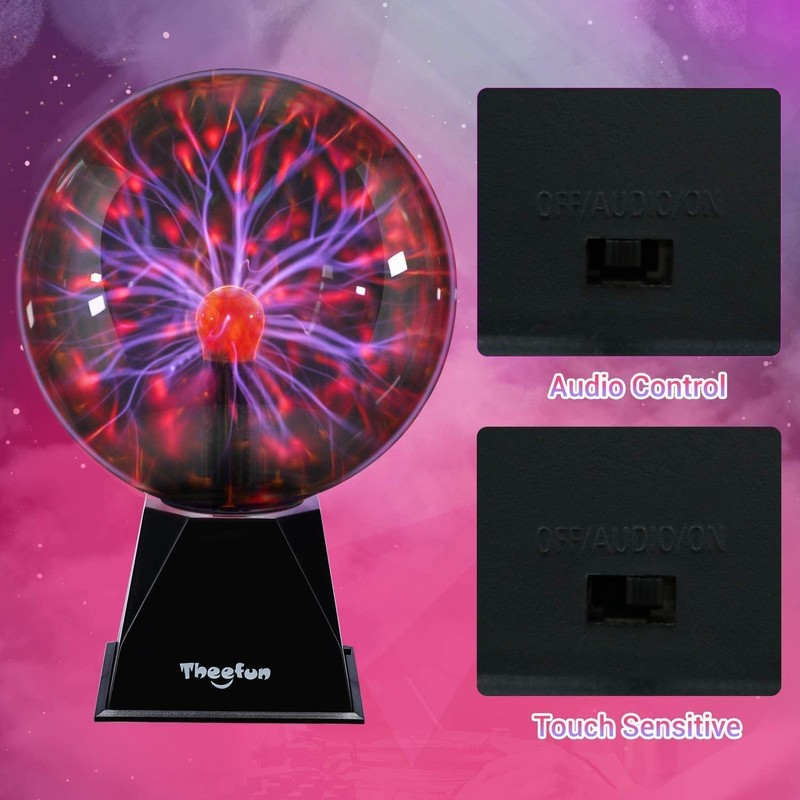 Theefun 20 cm Magic Plasma Ball, Light Ball, Electrostatic Ball,