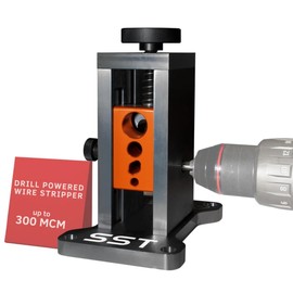 SST - Wire Stripping Machine - Drill-Powered Scrap Wire Stripper - Adjustable Wire Guide & Romex Slot - Strips Copper, Solid, & Stranded Wires