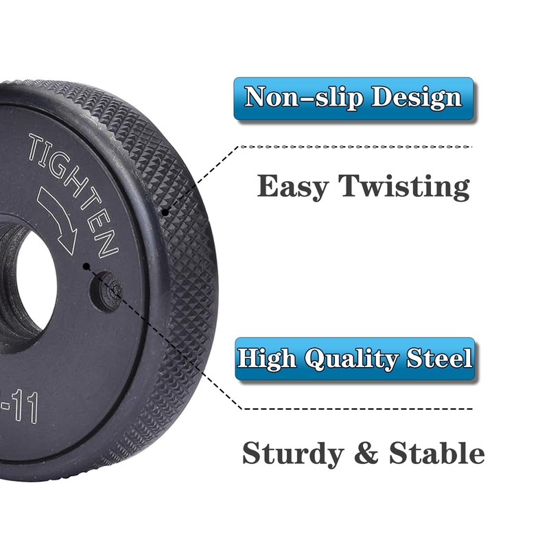 Saipor 5/8''-11 Thread Angle Grinder Flange Nut, Metal Quick Release