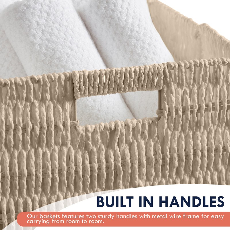 Ornavo Home Wicker Storage Cubes Bin, 13 x 13 Inch