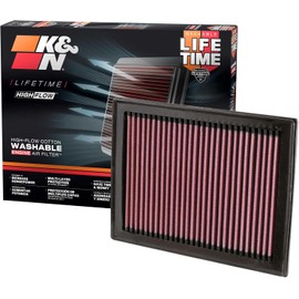 K&N Filtro de Aire de Alto Rendimiento Lavable 33-2409 para Nissan/Infiniti L4/V6/V8 2007-2019, Rojo