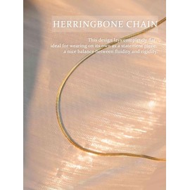 Gold Chain Necklace for Women Trendy - 925 Sterling Silver Clasp Dainty Choker Necklace 14K Gold Plated Thin Simple 1.5mm Herringbone Necklace Non Tarnish Waterproof Gold Jewelry for Women 16 inch