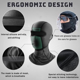 2XK-NOV Balaclava, ski mask, face mask, tube scarf, balaclava, men/women, UV protection, breathable, for motorcycle, bicycle, Summer Grey